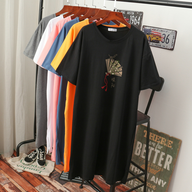 เดรสสไตล์เสื้อยืด S-3XL(อกเสื้อยืด 43- 51 นิ้ว)ใส่สบายๆอยู่บ้าน ใส่นอน