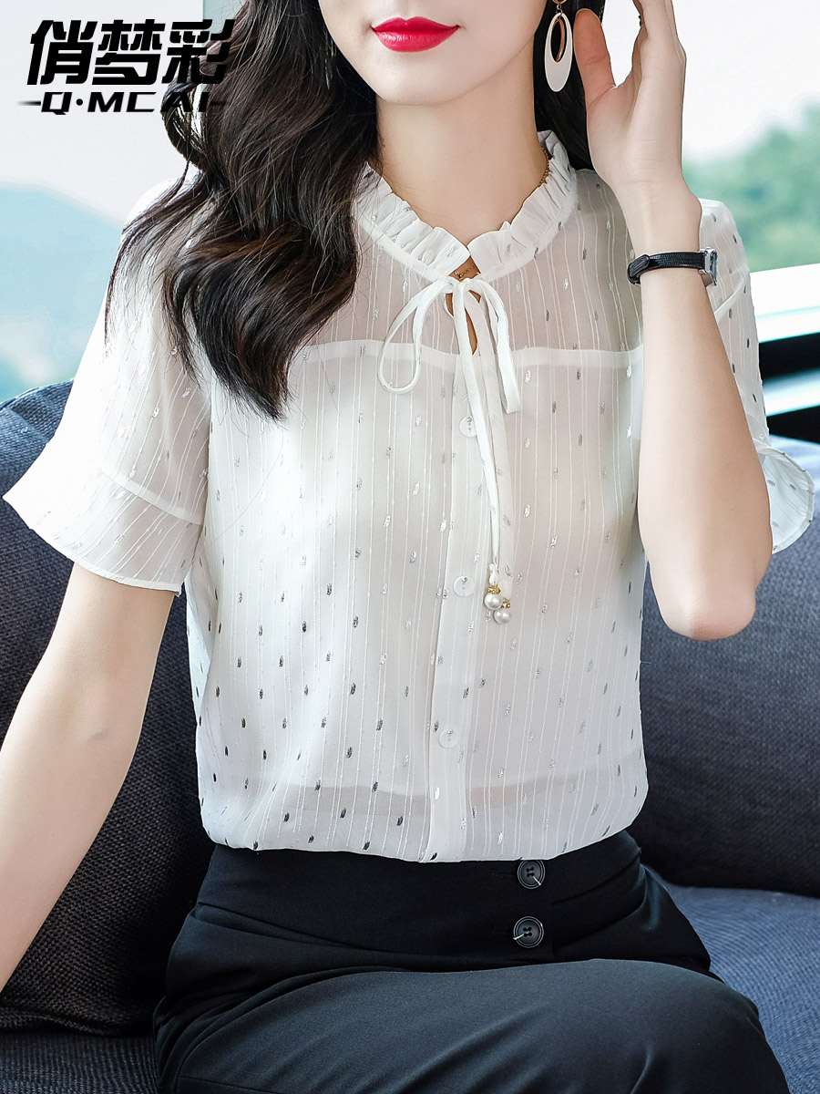 เสื้อชีฟอง เสื้อแฟชั่นสุภาพสตรีวัยผู้ใหญ่ มีไซต์ อก34นิ้ว-43นิ้ว