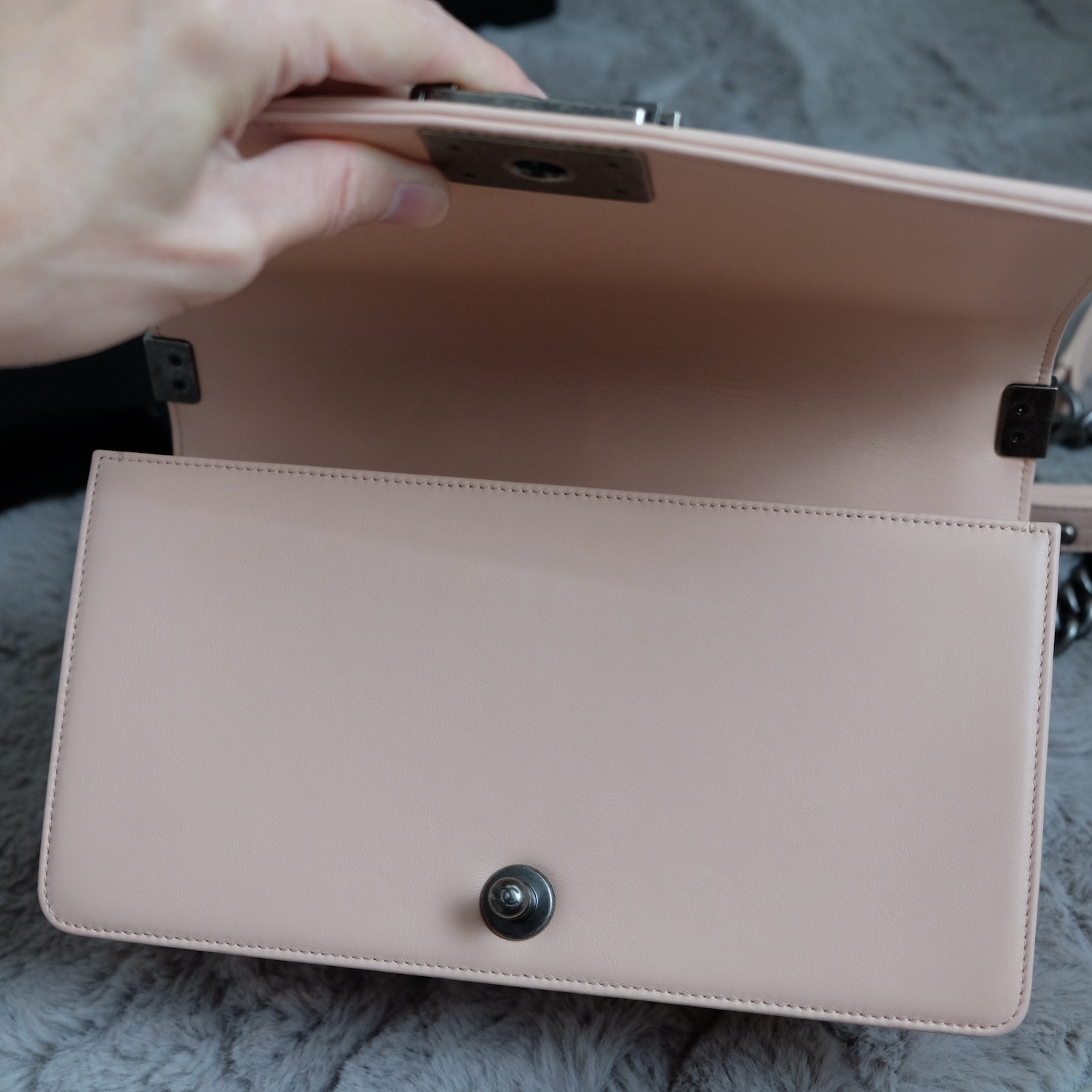 Chanel Nude Calf Leather Medium Boy 10" RHW