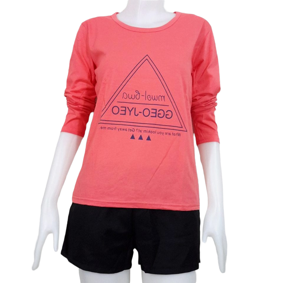 Blouse3668 เสื้อยืดแขนยาวสีพื้นสกรีนลายเก๋ๆ (มีหลายสีหลายลาย) ผ้าคอตตอนเนื้อดีนุ่มใส่สบาย งานดีแมทช์ง่าย แมทช์ได้ทั้งขาสั้นและขายาว