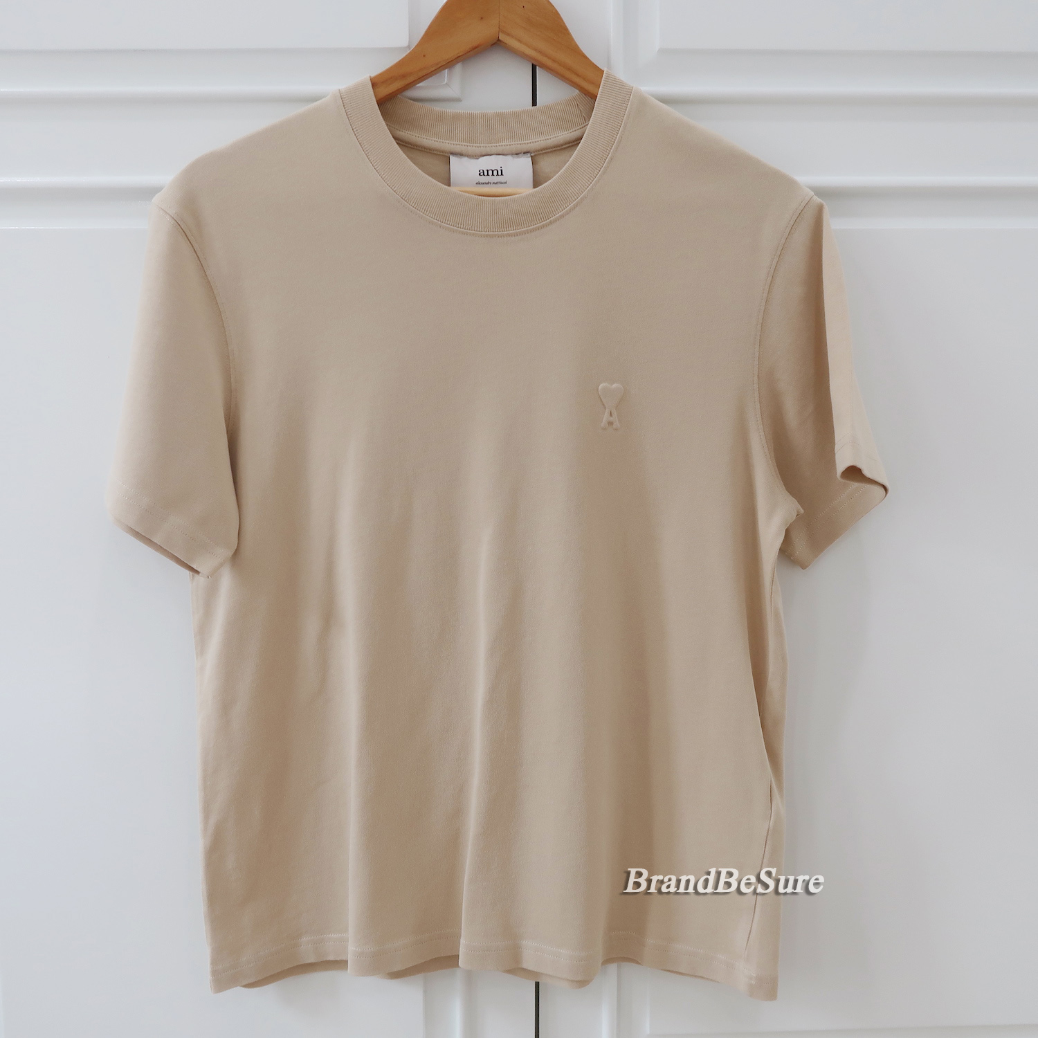 Ami Beige Cotton Logo T-Shirt