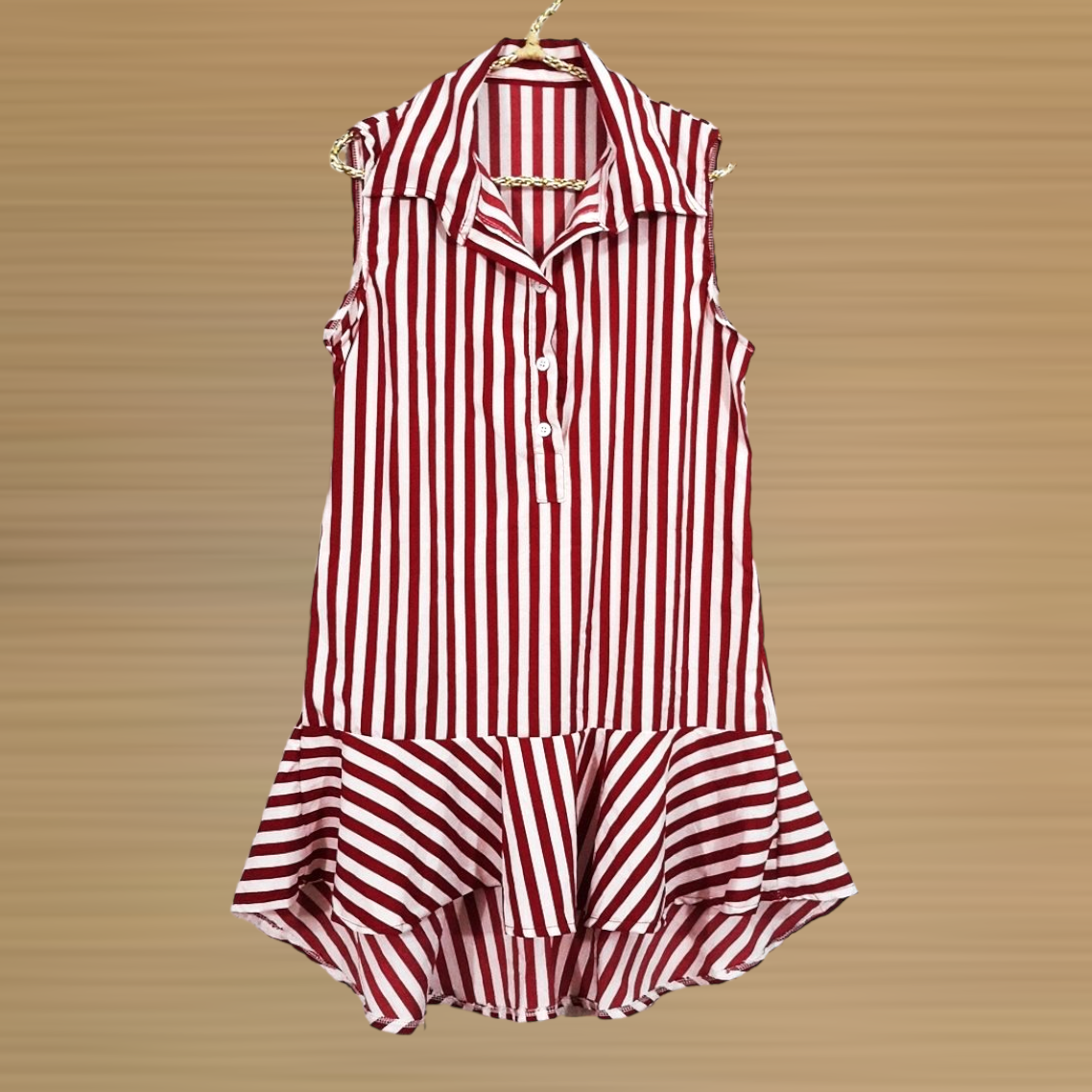Dress3417-3422 เดรสเชิ้ตชายระบายลายริ้วใหญ่ ผ้าไหมอิตาลีเนื้อนิ่ม งานน่ารักผ้าเนื้อดีใส่สบาย