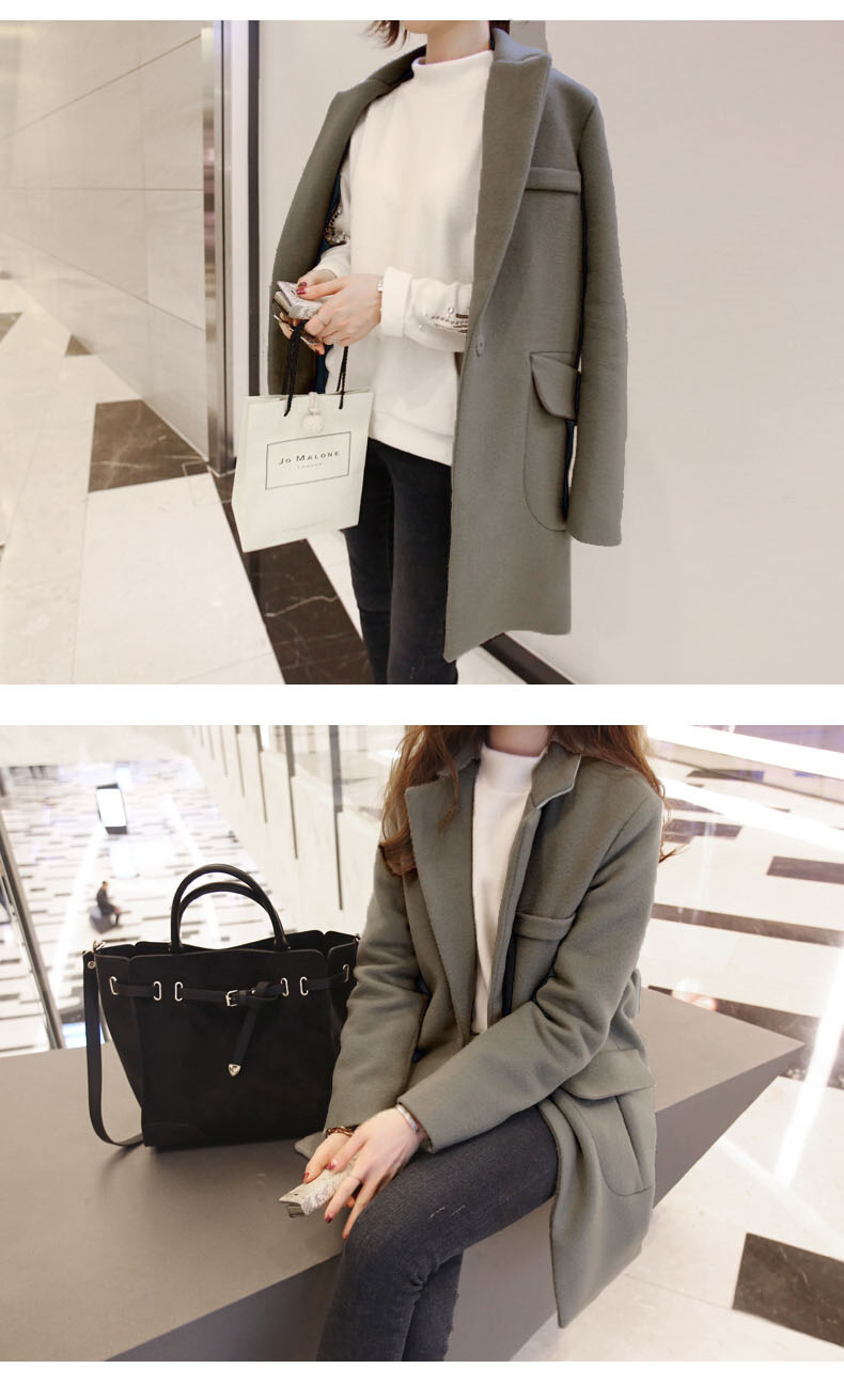 เสื้อโค้ทกันหนาว สไตล์เกาหลี ทรงสวย Classic ผ้าสำลีเนื้อเบา บุซับในกันลม สีเทา พร้อมส่ง GRAY