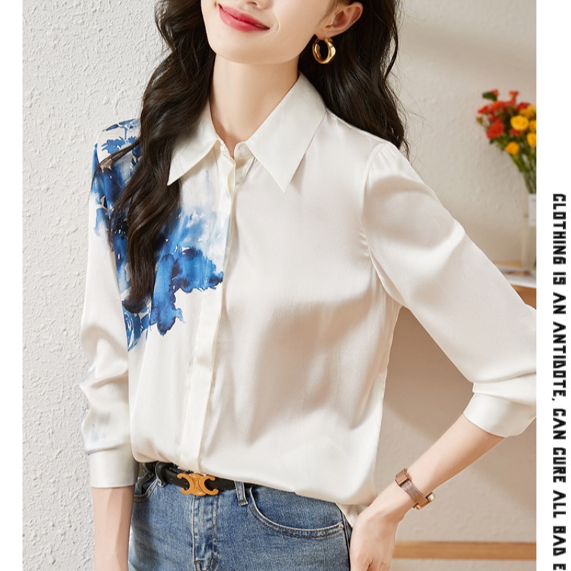 เสื้อเชิ้ตผู้หญิงแขนยาว เสื้อเชิ้ตผู้หญิงใส่ทํางาน 390 บาทต่อชิ้น ฟรีค่าจัดส่ง