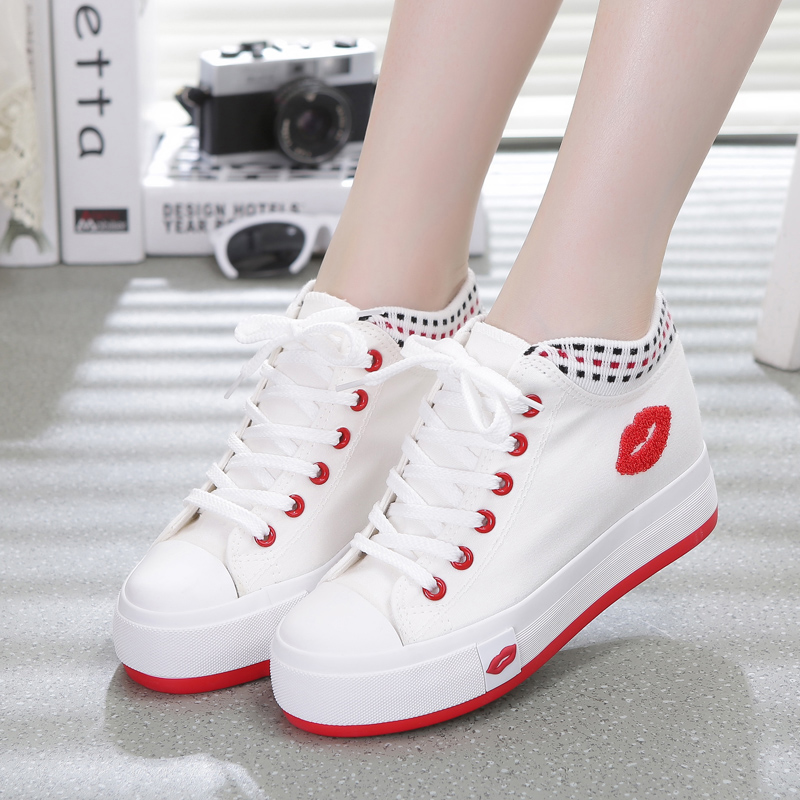 รองเท้าผ้าใบผู้หญิง รองเท้าผ้าใบแฟชั่น ผ้าใบแบบผูกเชือก มีไซส์ 35 36 37 38 39