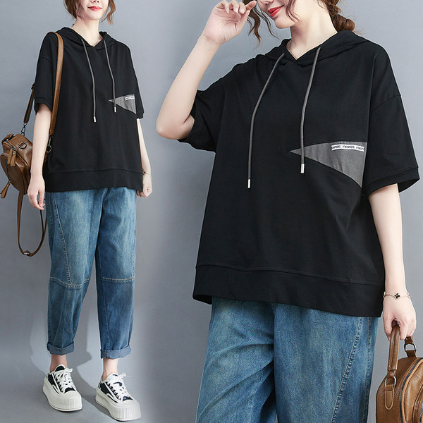 เสื้อลินินคนอ้วน เสื้อทีเชิ้ตคนอ้วนผู้หญิง เสื้อทีเชิ้ตตัวใหญ่ By Literary Plus size
