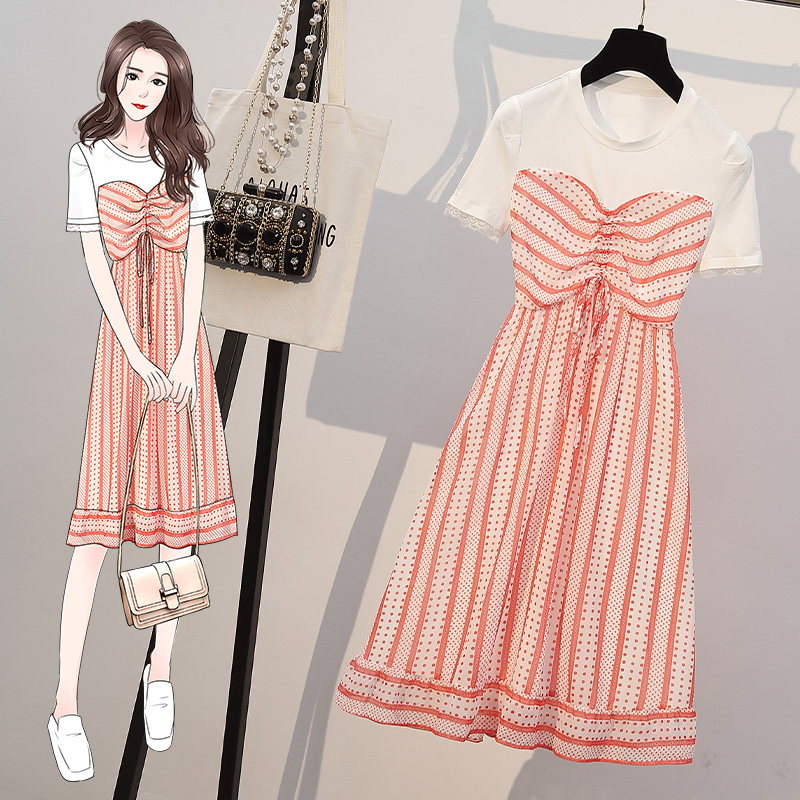 เดรสแขนสั้น มีไซส์ L-4XLอก 38-47 นิ้ว ใส่ได้ทั้งสาวหุ่นดีน่ารักจนถึงสาวอวบพลัสไซส์ จัดส่งฟรี! ทักแชทสั่งซื้อ