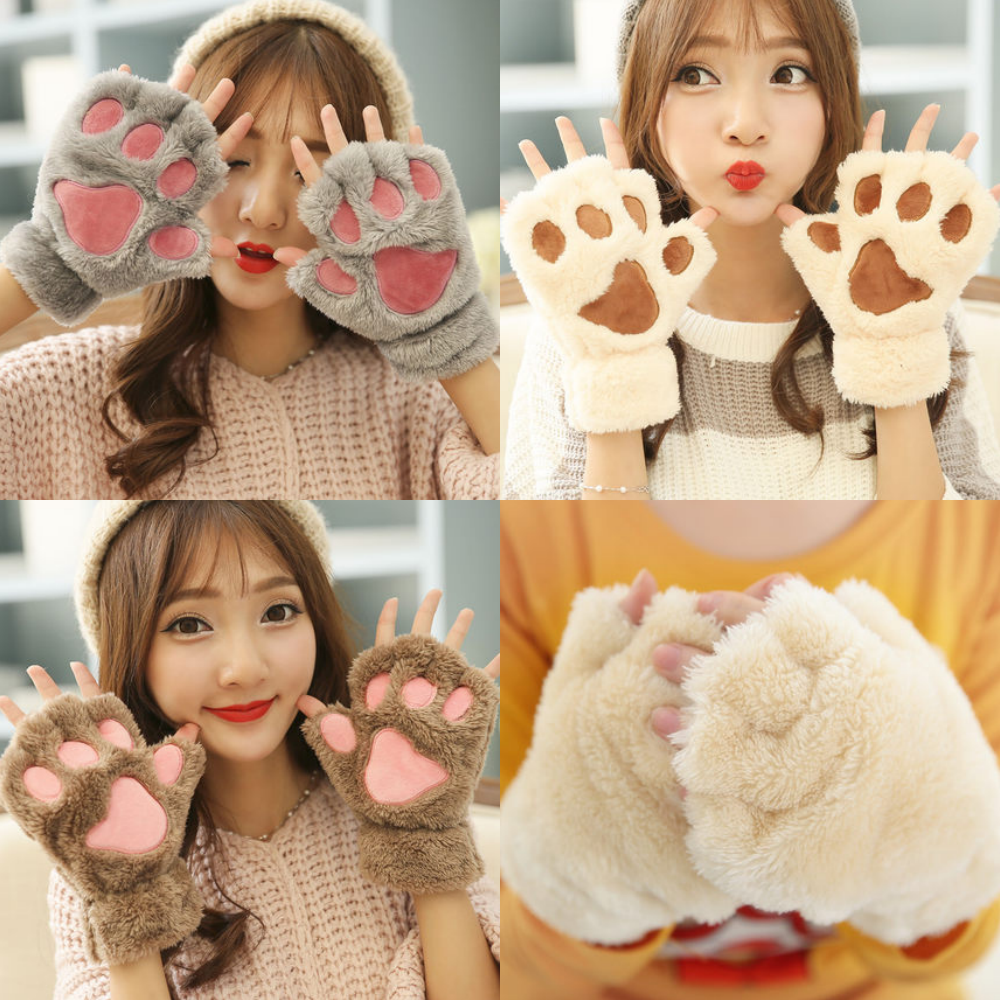 ถุงมือกันหนาว ขนแมวนุ่มๆ ใครชอบแนวแบ๊วๆ ห้ามพลาด