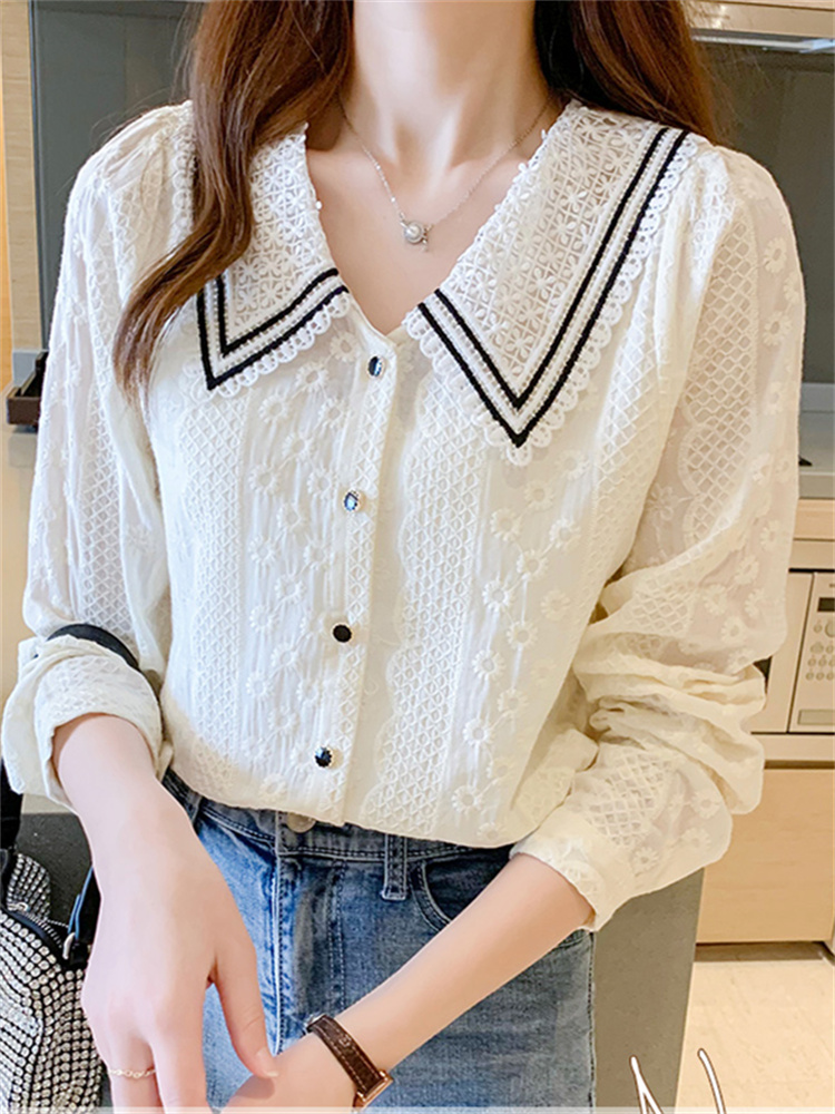 เสื้อลูกไม้ เสื้อเชิ้ตแขนยาว