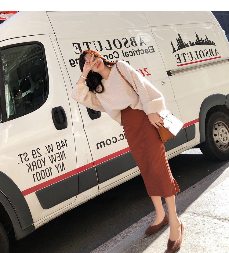 Set เสื้อไหมพรม กระโปรง งานดีเกาหลีมากกกกกก ห้ามพลาดเลยน้า (ได้ 2 ชิ้น) ครีม-น้ำตาล