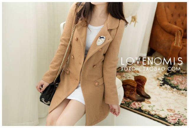LADY COAT เสื้อโค้ทกันหนาว ทรงหวานๆ สไตล์เกาหลี พร้อมส่ง CAMEL