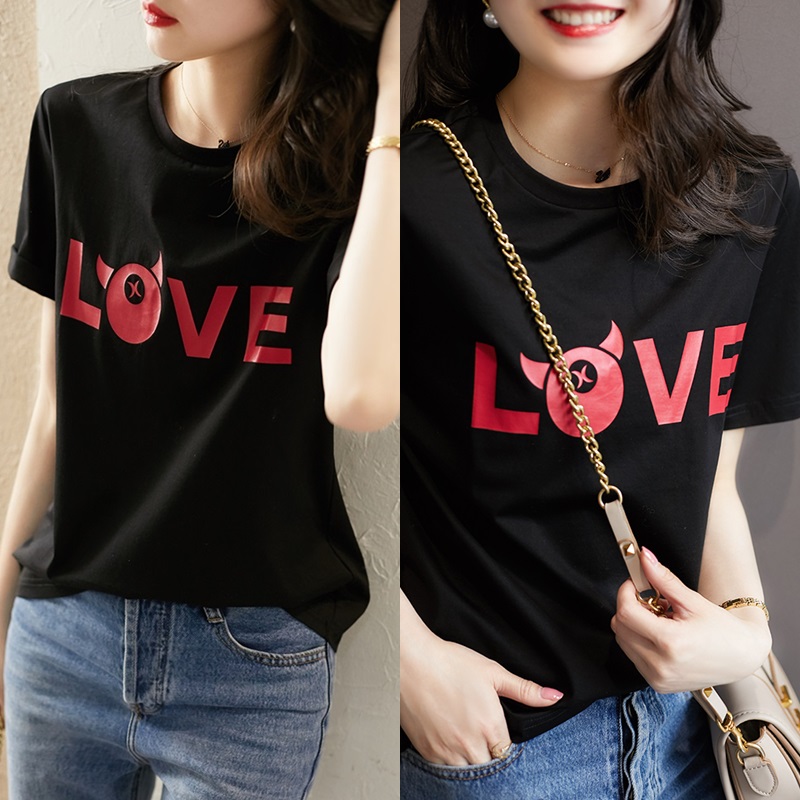 Blouse3780 เสื้อยืดไซส์ใหญ่สาวอวบ อกสกรีนลายเท่ๆ ผ้าคอตตอนเนื้อดีนุ่มยืดหยุ่นสูงใส่สบาย งานน่ารักแมทช์กับอะไรก็เข้า