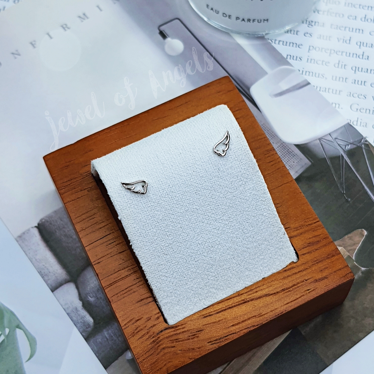 ต่างหูเงินแท้ S925 รุ่น Fly ต่างหูแป้น รูปปีกนางฟ้า สีเงิน เงินแท้ทั้งชิ้น Silver925 ต่างหู ตุ้มหูเงินแฟชั่น