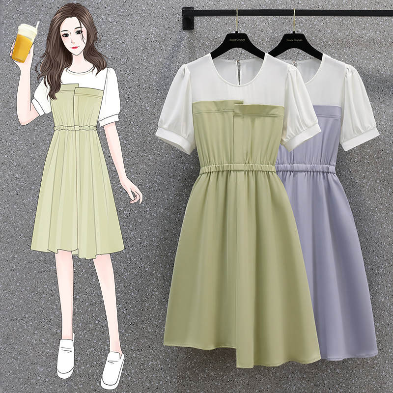 เดรสแขนสั้น มีไซส์ L-4XLอก 38-47 นิ้ว ใส่ได้ทั้งสาวหุ่นดีน่ารักจนถึงสาวอวบพลัสไซส์