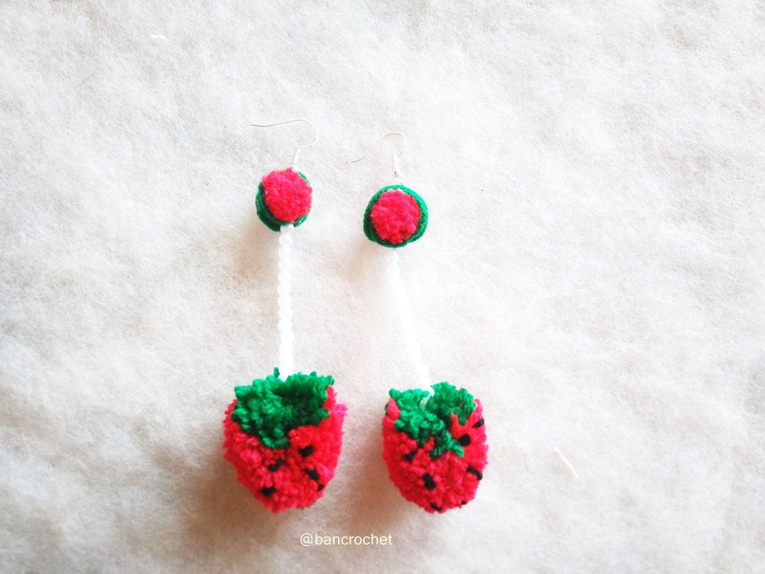 Bancrochet ต่างหูถักโครเชต์ crochet earring หลากสี 4-6 นิ้ว
