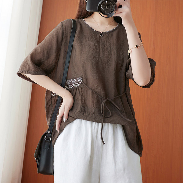เสื้อยืดคนอ้วน สไตล์ญี่ปุ่น เสื้อยืดคนอ้วนผู้หญิง เสื้อทีเชิ้ตตัวใหญ่