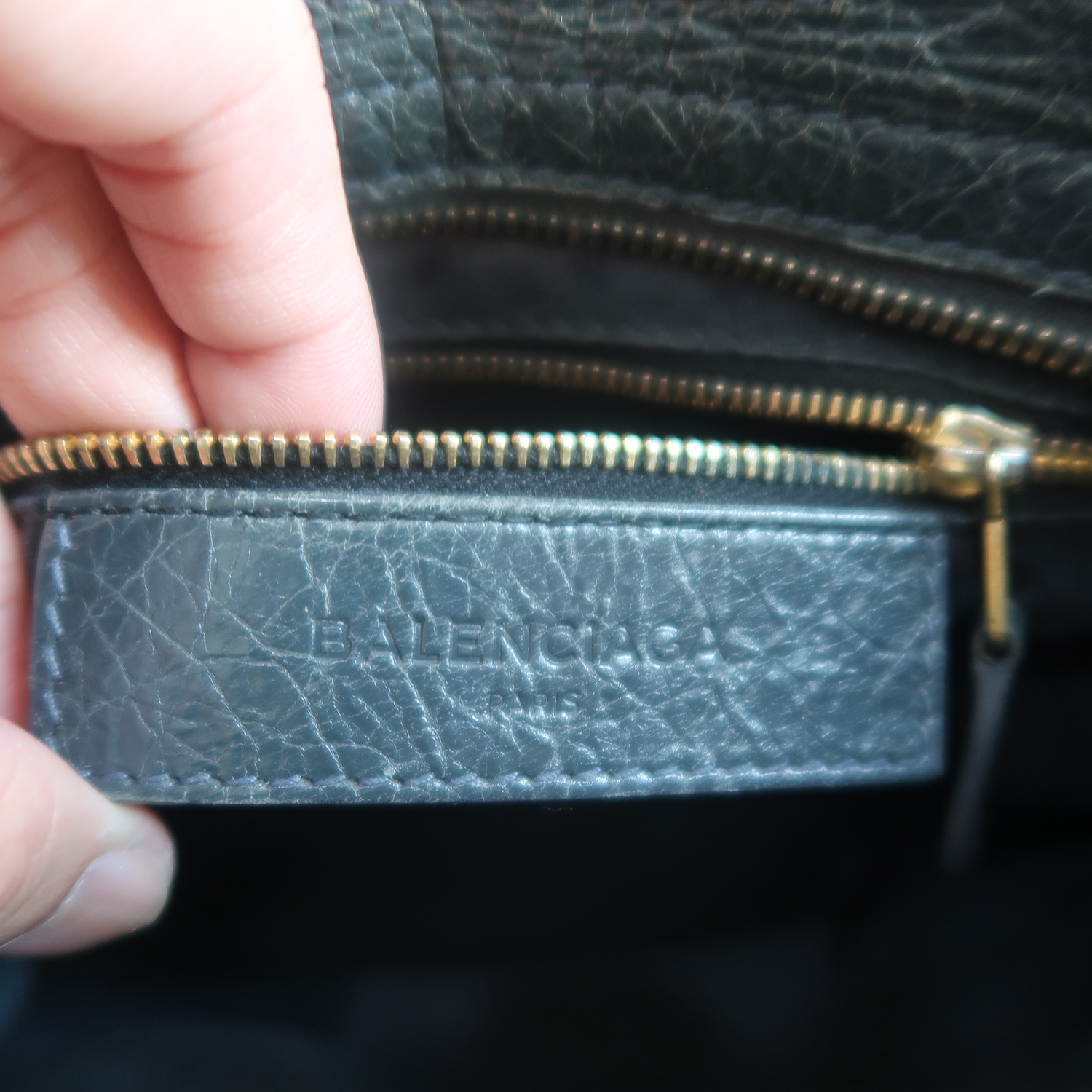 Balenciaga Grey Lambskin Mini City Giant G12 GHW