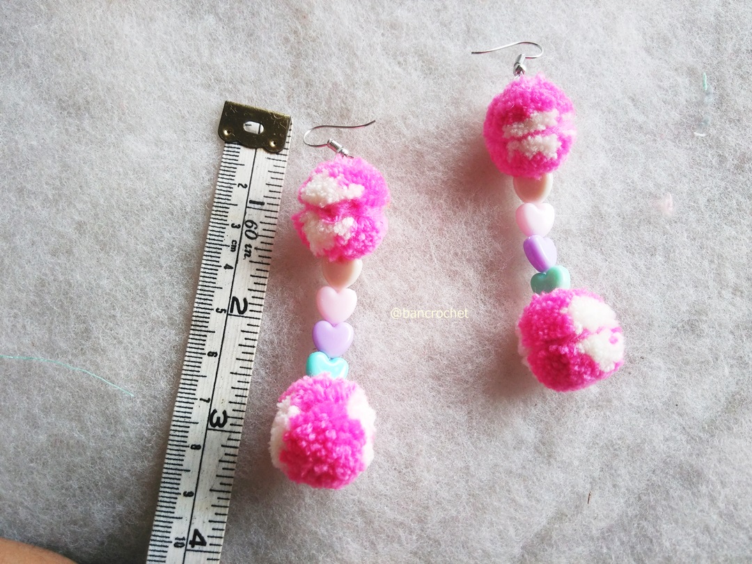 ต่างหูถักโครเชต์ crochet earrings หลากสี 4-6 นิ้ว