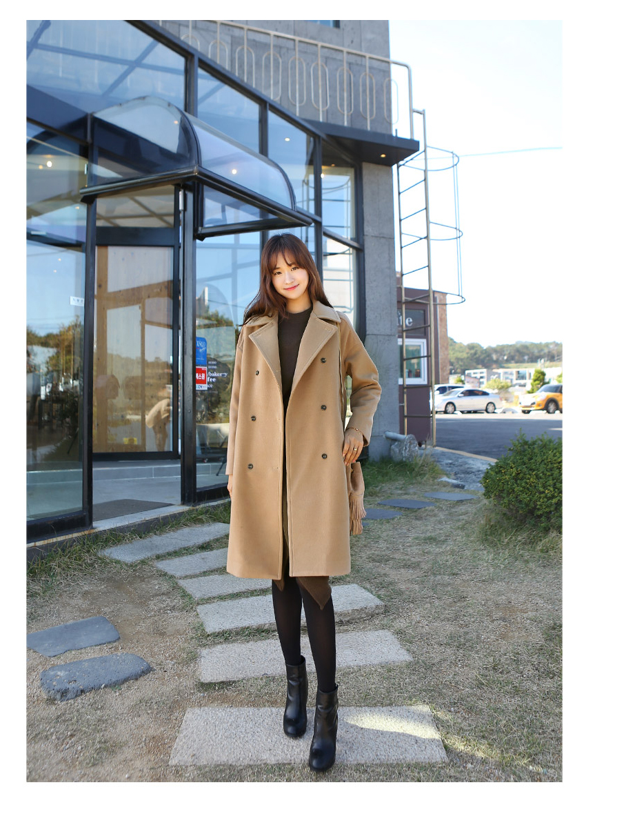 OverCoat เสื้อโค้ทกันหนาวตัวยาว สีน้ำตาล งานดี ผ้าวูลเนื้อดีเรียบไม่เป็นขุย บุซับในกันลมอย่างดี พร้อมส่ง