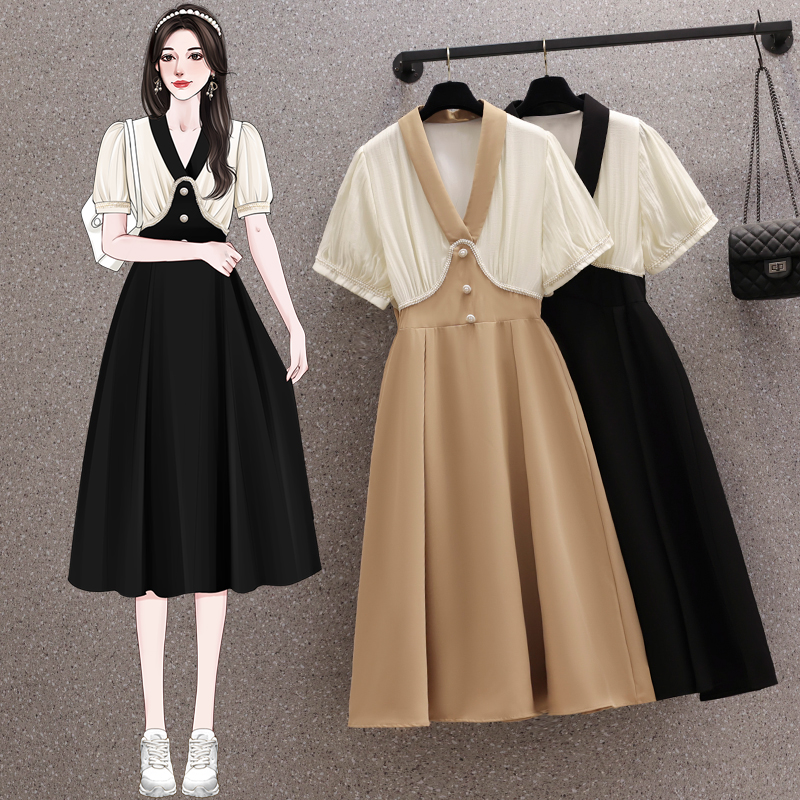 เดรสแขนสั้น มีไซส์ L-4XLอก 38-47 นิ้ว ใส่ได้ทั้งสาวหุ่นดีน่ารักจนถึงสาวอวบพลัสไซส์ จัดส่งฟรี! ทักแชทสั่งซื้อ