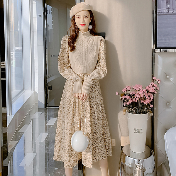 เดรสลูกไม้ชีฟอง เดรสวัยรุ่น By Meiyi women's clothing