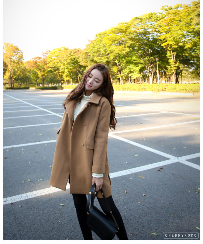 เสื้อโค้ทกันหนาว ทรงสวย ใส่ได้หลายแบบ ผ้าดีบุซับในกันลม พร้อมส่ง น้ำตาล