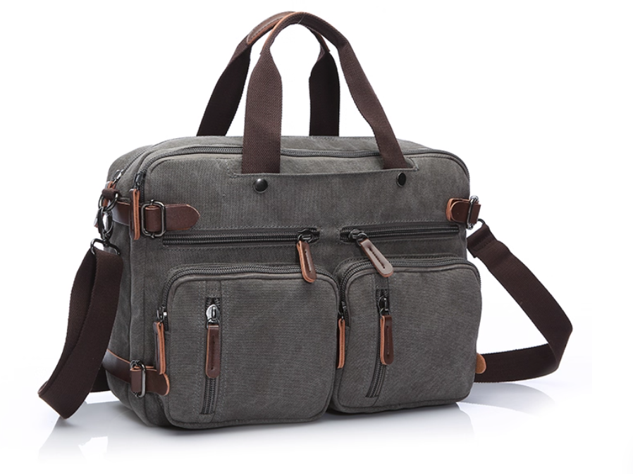 กระเป๋าเป้ กระเป๋าสะพาย ผ้าแคนวาส แบบมีหูจับ และ มีสายสะพายหลัง แบบเก็บได้ กระเป๋าเป้ผ้าแคนวาส 969262