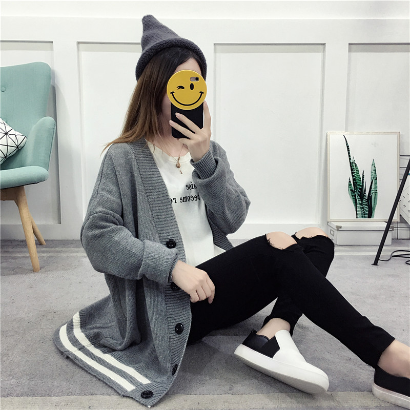 เสื้อคลุมไหมพรม สีเทาพร้อมส่ง ทรง oversize GRAY