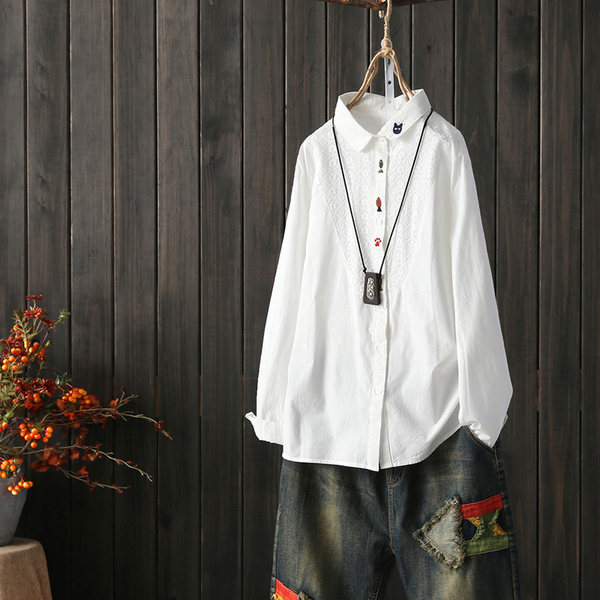 แบบเสื้อสวยๆ เสื้อผ้าฝ้ายลินิน เสื้อเชิ้ตผ้าลินิน