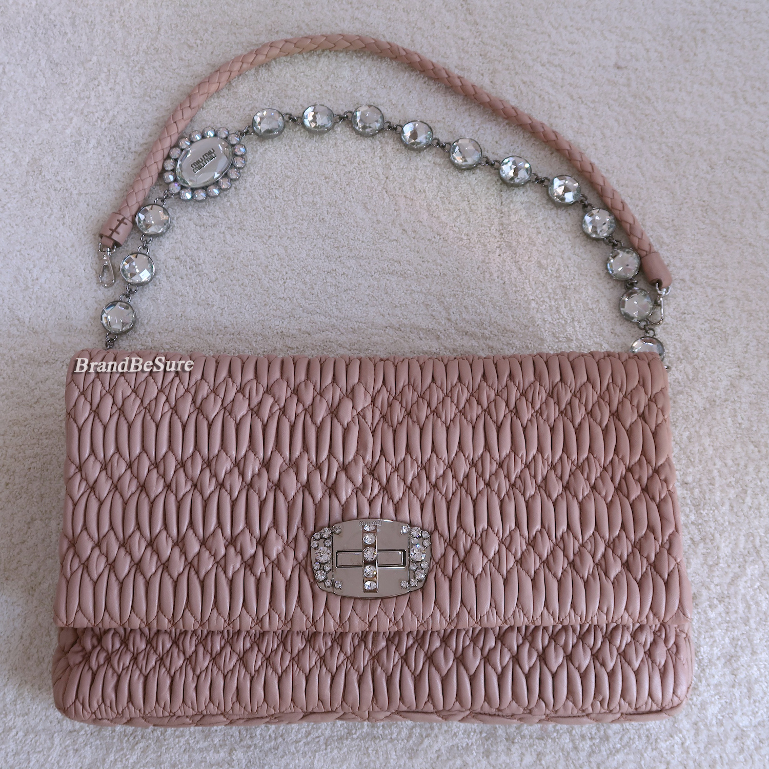 Miu Miu Cameo Matelasse Large Crystal Clutch