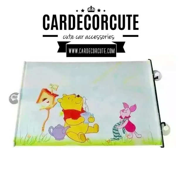 WINNIE THE POOH - ม่านม้วนที่กันแดดรถยนต์ - ยืดหด ม้วนเก็บได้อัตโนมัติ ลายหมีพูห์