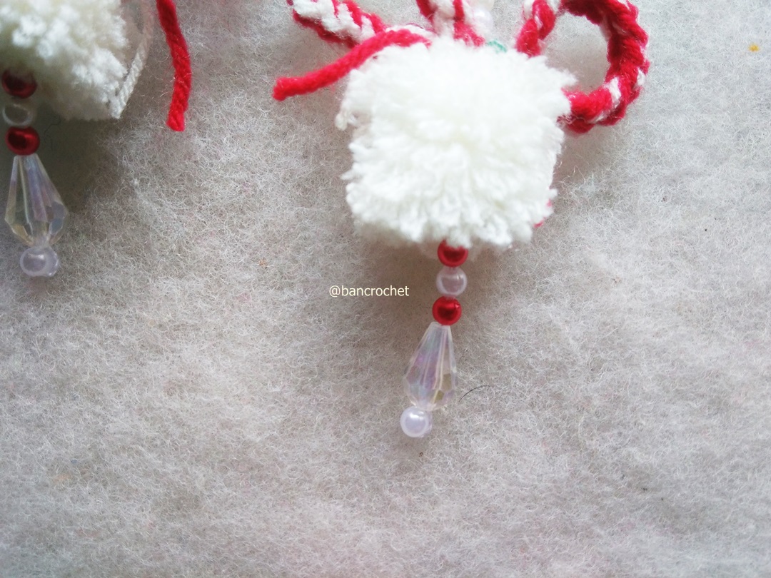 ต่างหูถักโครเชต์คริสมาส crochet christmas earrings หลากสี 4-6 นิ้ว