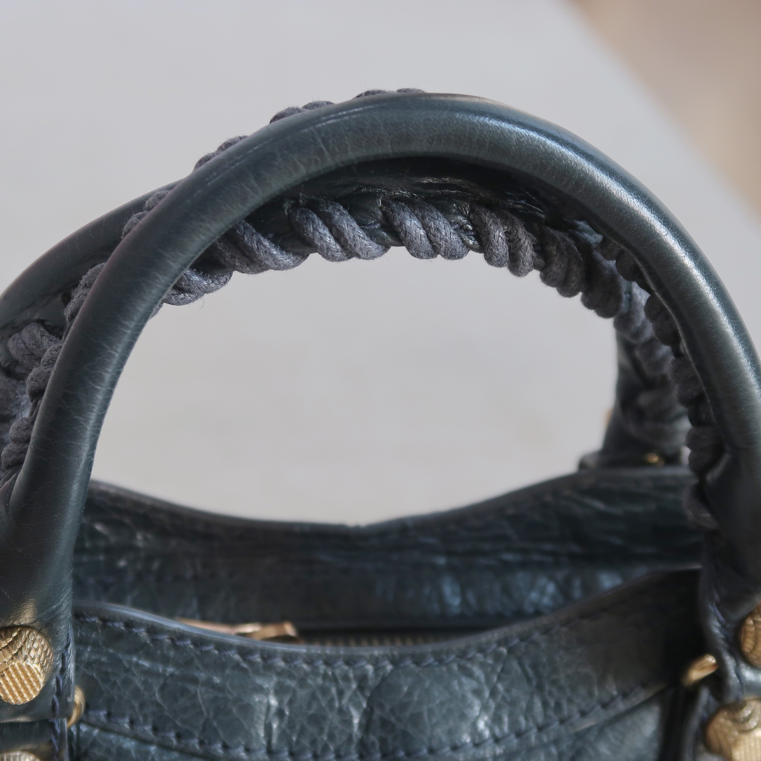 Balenciaga Grey Lambskin Mini City Giant G12 GHW