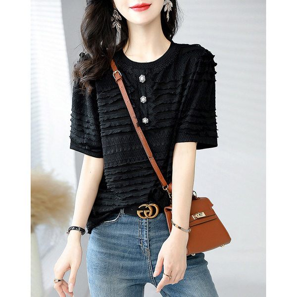 เสื้อลูกไม้ แขนสั้น