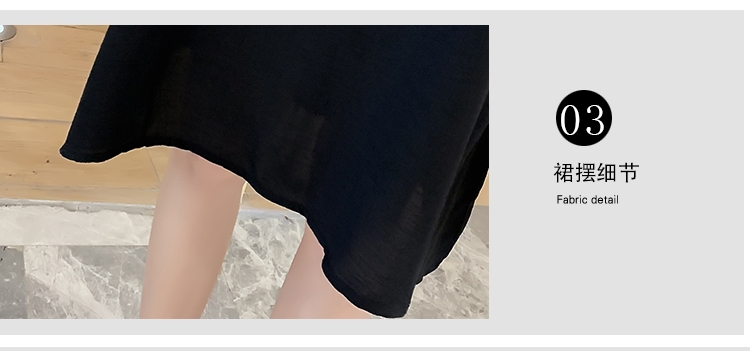 Dress4614 ชุดเดรสกระโปรงทรงปล่อยสีดำซิปหลังผ้าโพลีเนื้อดี พร้อมเสื้อตัวในลายดอกไม้โทนสีส้มผ้าเนื้อดียืดหยุ่นสูง งานสวยน่าใส่ ผ้านุ่มใส่สบาย แมทช์ได้ลงตัว ใส่เที่ยว/ใส่ทำงานได้
