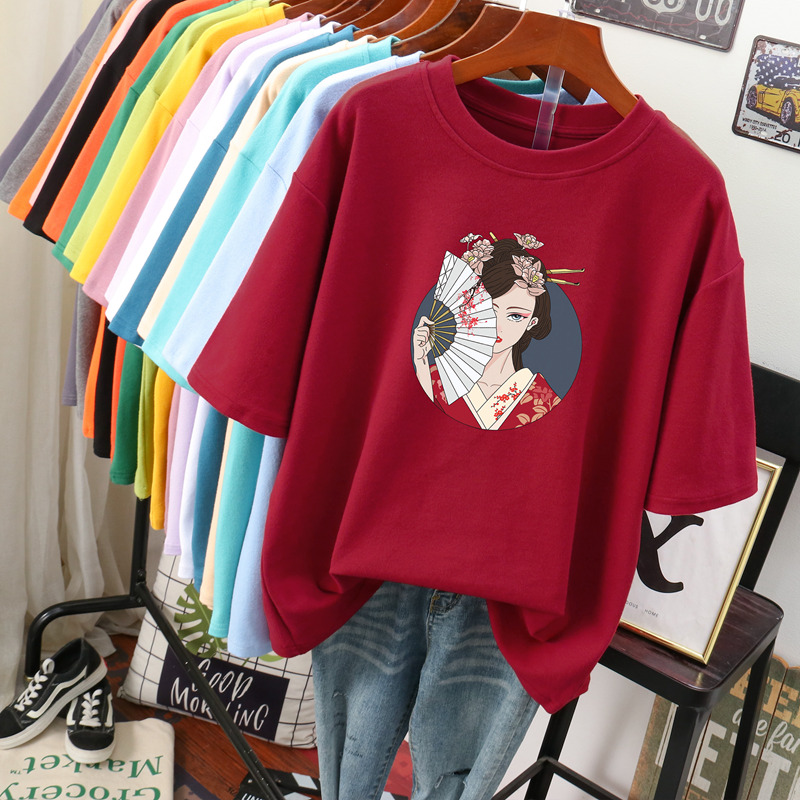 เสื้อยืดคอตตอน สกรีนลายน่ารัก มีหลากหลายสี ส่งฟรีทั่วไทย BY JIMIAO