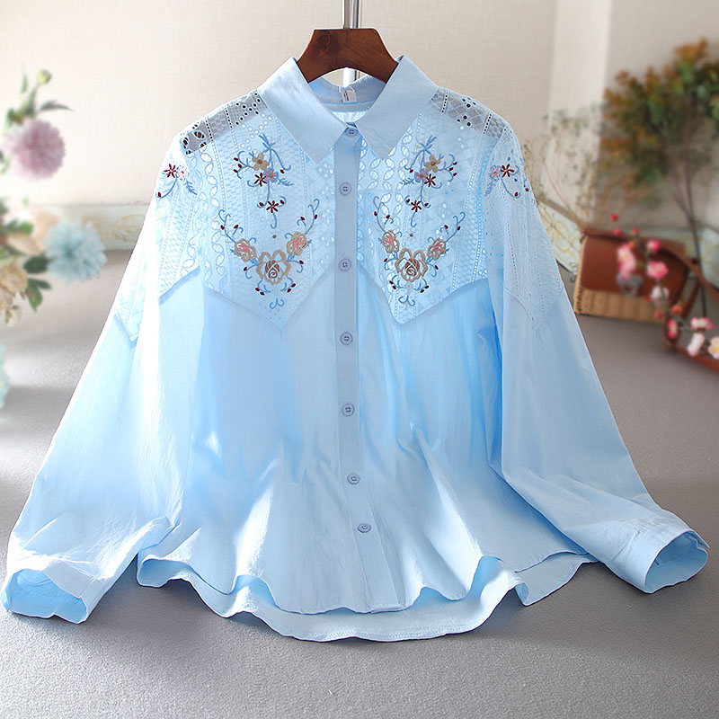 เสื้อลินิน เสื้อผ้าฝ้ายลินิน เสื้อเชิ้ตผ้าลินิน ปักลายสวยๆด้วยด้าย สไตล์VINTAGE
