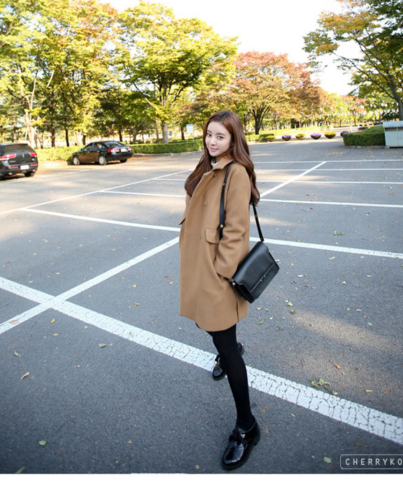 เสื้อโค้ทกันหนาว ทรงสวย ใส่ได้หลายแบบ ผ้าดีบุซับในกันลม พร้อมส่ง น้ำตาล