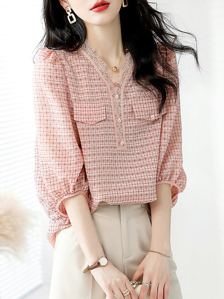 เสื้อลูกไม้ แขนสั้น