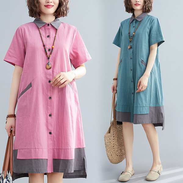 เสื้อผ้าฝ้าย เสื้อผ้าลินิน สไตล์ฤดูร้อน BY Lian Zhi Cotton and linen art สไตล์VINTAGE มีขนาดไซส์อกประมาณ 35-40 นิ้ว