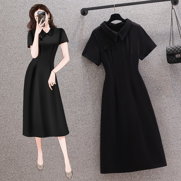 เดรสคนอ้วน เดรสสาวอวบ ชุดเดรสคนอ้วนวัยรุ่นแขนสั้น BY PLUS SIZE Girl