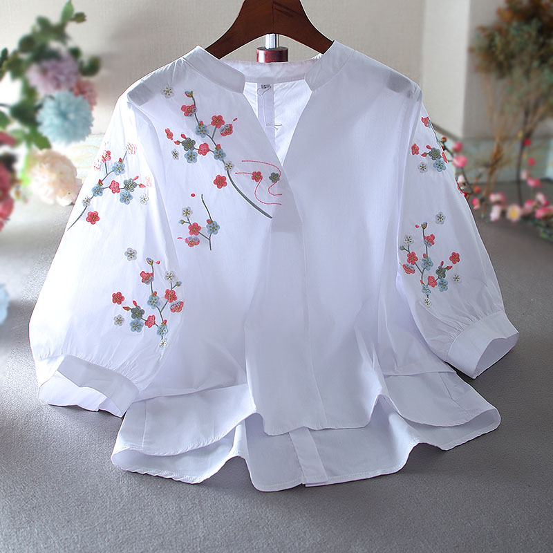 เสื้อลินิน เสื้อผ้าฝ้ายลินิน เสื้อเชิ้ตผ้าลินิน ปักลายสวยๆด้วยด้าย สไตล์VINTAGE BY Dreamroom