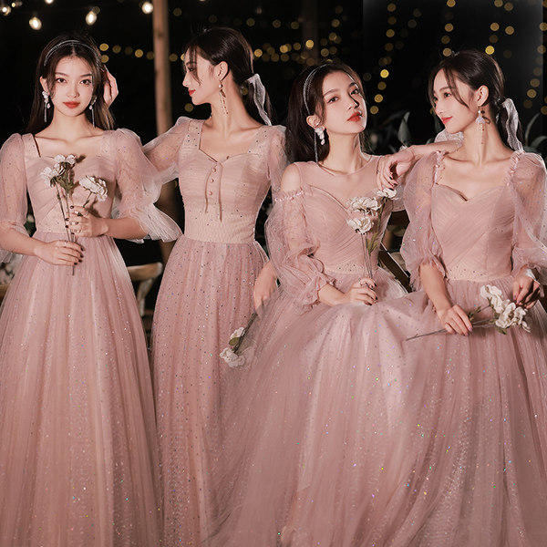 ชุดเพื่อนเจ้าสาวสีชมพู ชุดเพื่อนเจ้าสาว ชุดไปงานแต่งงาน