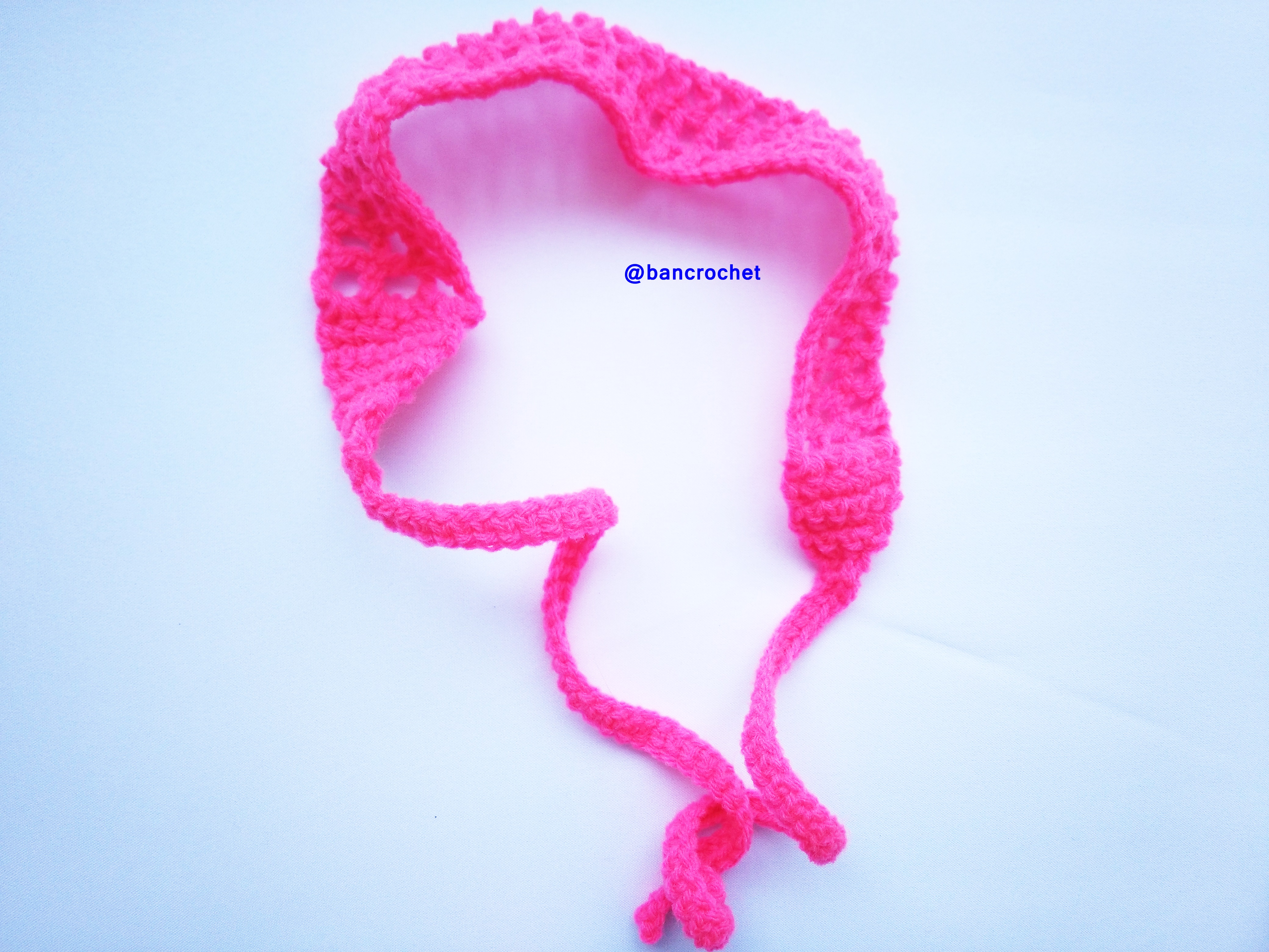 Bancrochet ที่คาดผมถักโครเชต์ crochet headband ชมพู 1-1.5*13 inch