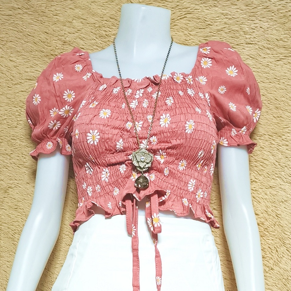 Blouse3892 รวมแบบเสื้อแฟชั่นวัยรุ่น เสื้อครอป เสื้อปาดไหล่ เสื้อสม็อค เสื้อรูดหน้า ผ้าไหมอิตาลี ผ้าชีฟอง งานแฟชั่นประตูน้ำ