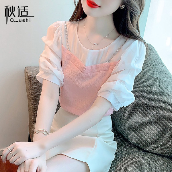 เสื้อลูกไม้ แขนสั้น