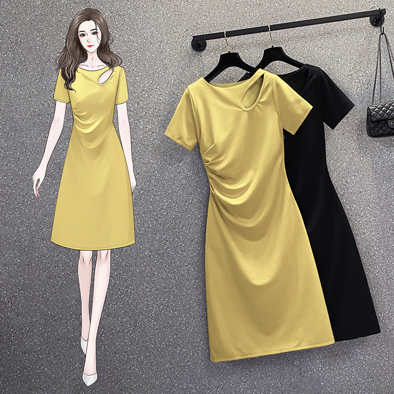เดรสแขนสั้น มีไซส์ L-4XLอก 38-47 นิ้ว ใส่ได้ทั้งสาวหุ่นดีน่ารักจนถึงสาวอวบพลัสไซส์