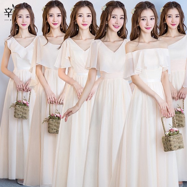 ชุดเพื่อนเจ้าสาวสีครีม ชุดเพื่อนเจ้าสาว ชุดไปงานแต่งงาน