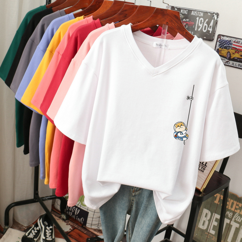 เสื้อยืดคอตตอน สกรีนลายน่ารัก มีหลากหลายสี ส่งฟรีทั่วไทย BY JIMIAO