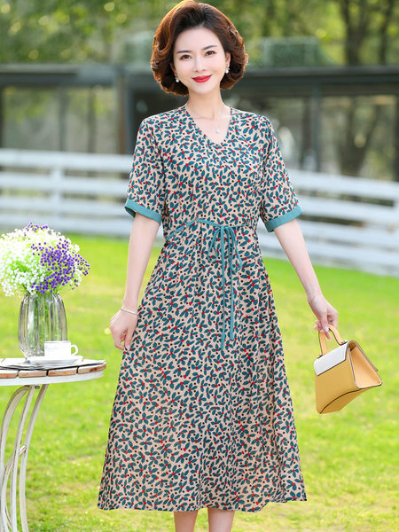 เดรสวัยผู้ใหญ่40-60ปี เดรสคุณแม่ ชุดเดรสทำงานวัยผู้ใหญ่ แบรนด์ MAMA DRESS